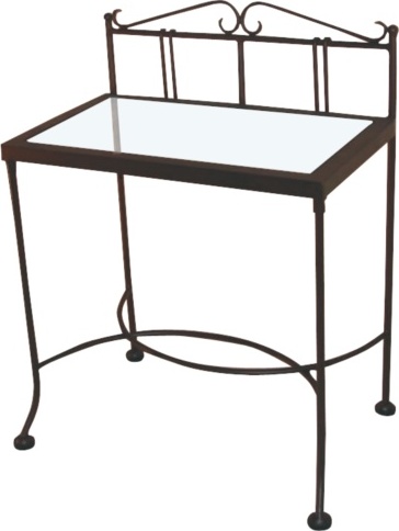 IRON - ART Noční stolek IRON-ART SARDEGNA se sklem barva kovu: rustikální hnědá