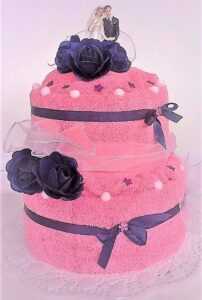 VER Textilní dort dvoupatrový růžovo-fialový